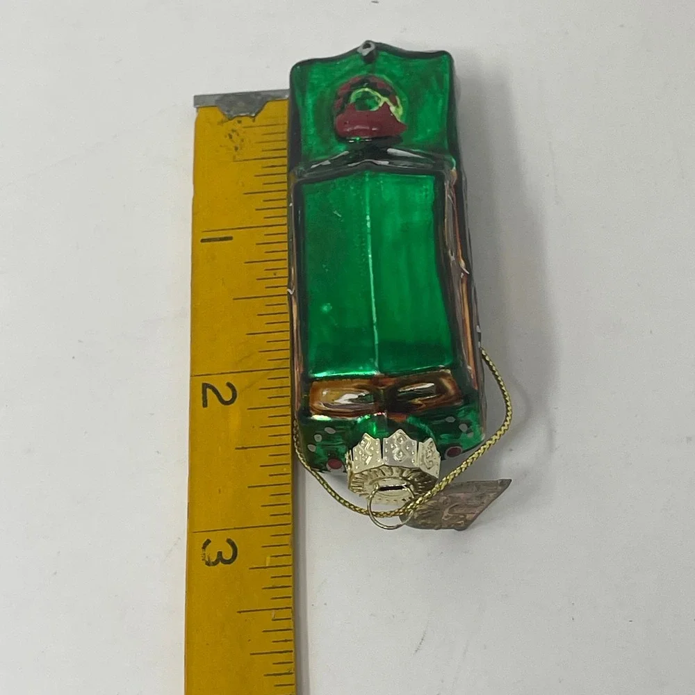 Thomas Pacconi Classics Green Woody Wagon Glass Christmas Ornament Vintage Car